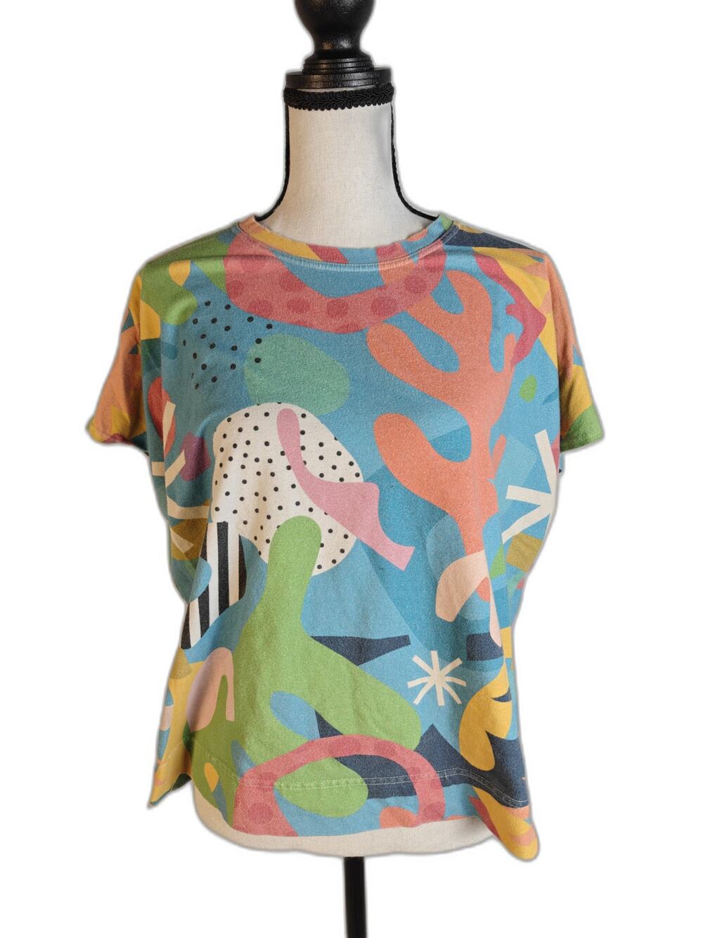 Women's, Lila Fashion Room, Abstract Print T-Shirt, Multicolor, Size Unknown